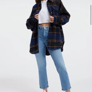 Good American jeans good icon cropped shade indigo 067